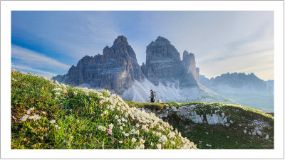 Tre Cime 배경으로