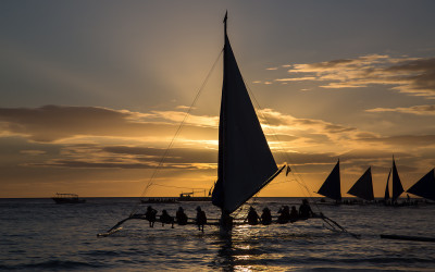 sunset sailing